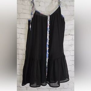 Free People Bali Sweet Nothing Slip Mini Dress Size XS Black Tie Straps …